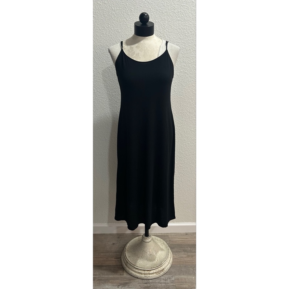NATORI Slip Gown Dress Size Medium Black Modal Polyester Soft Knit Lounge Nighty